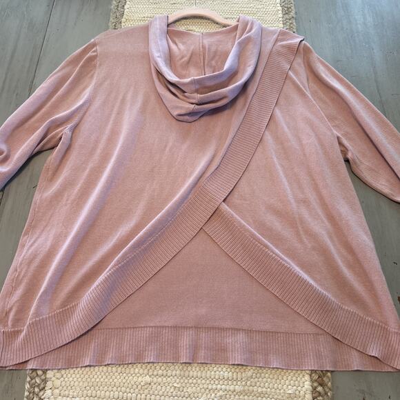 NWT Fabletics Soft Pink Josie Hooded Sweater Open Back Sz 1X Athleisure - Picture 5 of 8